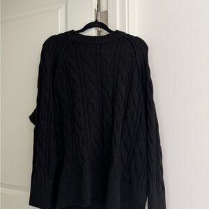 Aerie Black Cable Knit Sweater